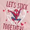 Spider-Man Womens/Ladies LetÂ´s Stick Together Valentine`s Day T-Shirt