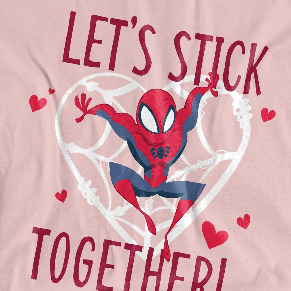 Spider-Man Womens/Ladies LetÂ´s Stick Together Valentine`s Day T-Shirt