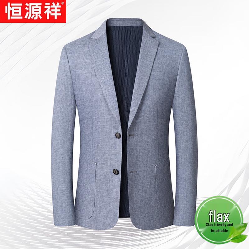

Мужской пиджак Hengyuanxiang из смесовой льняной ткани в стиле business casual 3XL