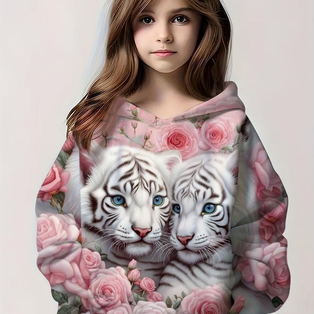 Kinderkleidung Mädchen Hoodies Langarm Niedlicher 3D-Tierdruck Kinder Frühling Herbst Kleidung Lässig Outdoor Jungen Mädchen Kleidung Oberteile