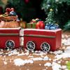 K1AE Resin Christmas Train Ornament Santa Figure  Gifts Winter Features Handcrafted Home Office Shelf Decoration