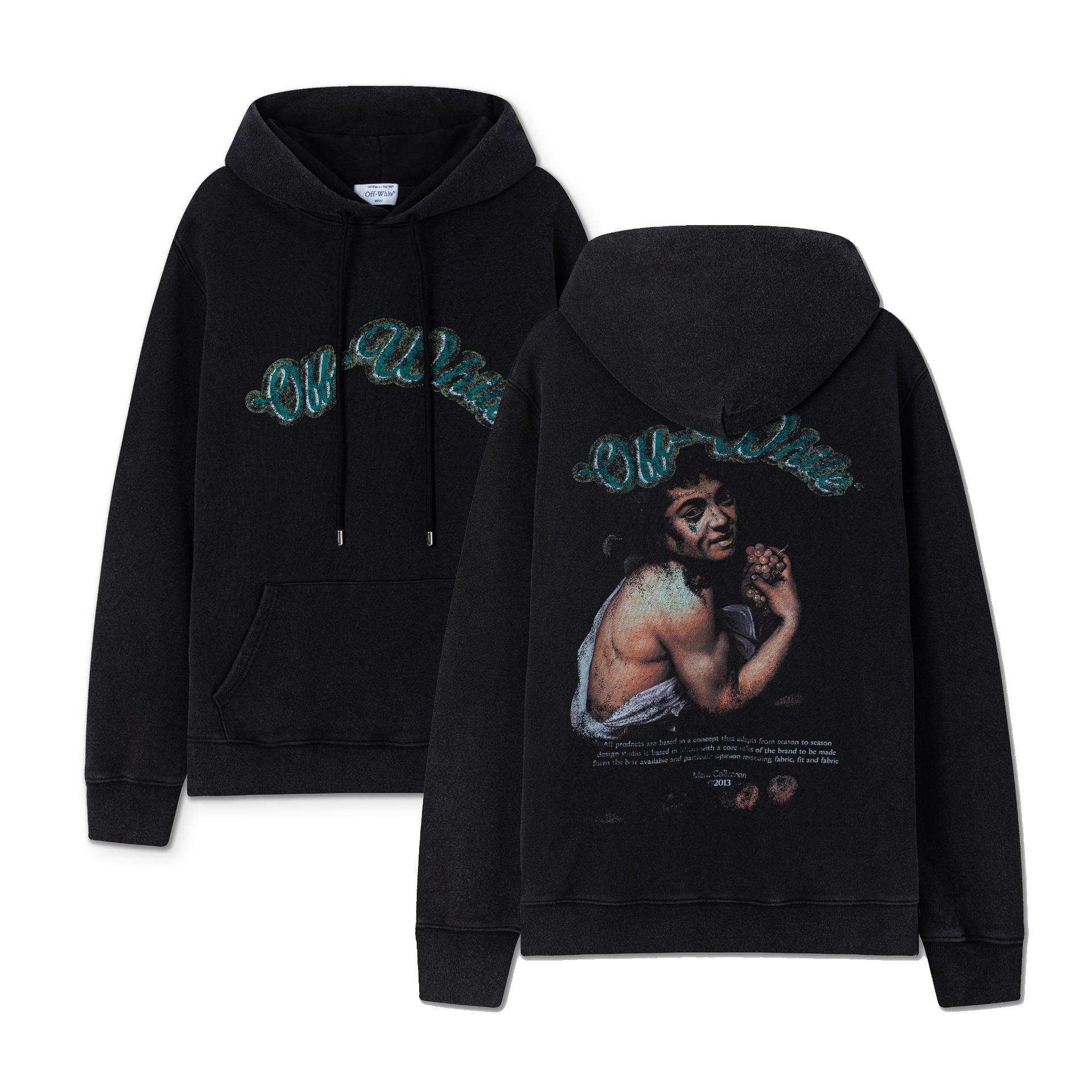 

9080 Off-White 2025 Autumn and Winter New OW Bath Portrait Letter Pattern Pullover Print Men s and Women s Hooded Sweatshirt XL чорний