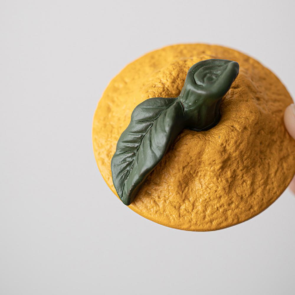 Orange Ashtray Windproof Dustproof Household Desk Tea Table Office Large Capacity Modern Minimalist Style Ceramic Material