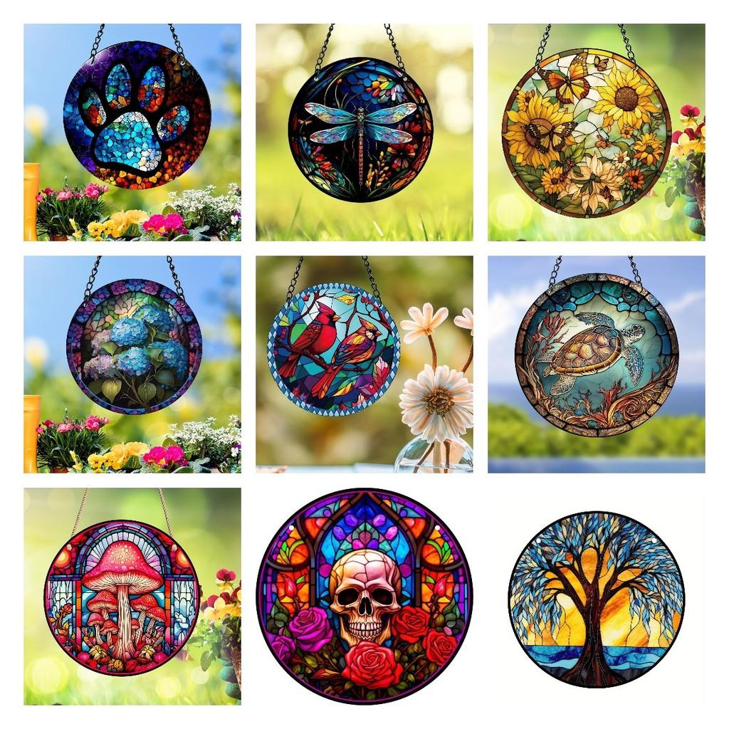 Tree 3d Of Life Dreamcatcher Halloween Acrylic Home Decoration Hanging Sign Door