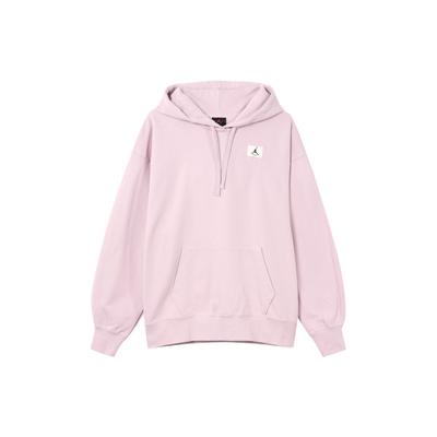 W J Flight Fleece Mikina Jednobarevná Logo Sportovní Ležérní Volná Plyšová Mikina s Kapucí Dlouhý Rukáv Mikina Dámské mikiny Fialová DQ4604-576