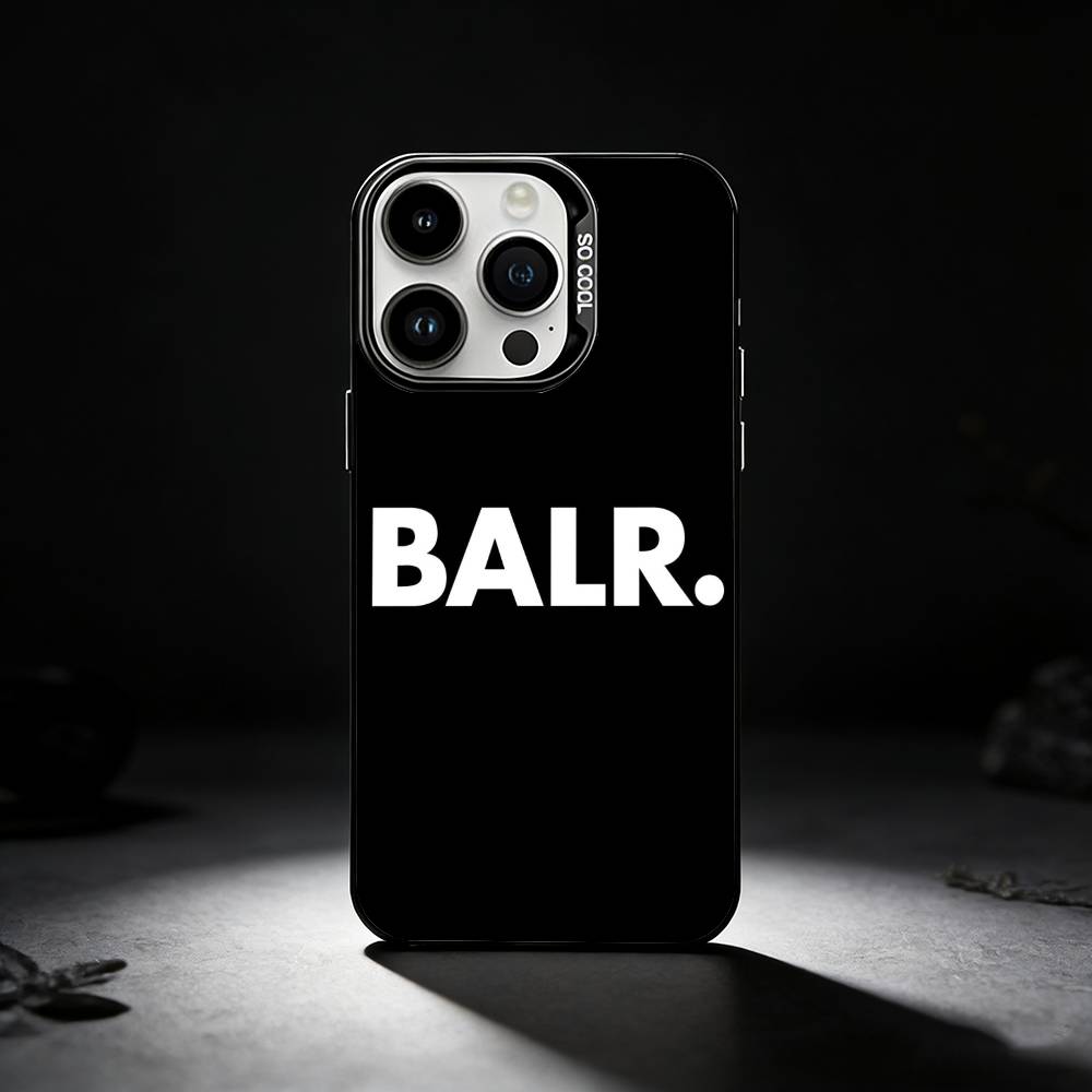

Brand B-BALR Logo Phone Case For iPhone 17,16,15,14,13,12,11 Plus,Pro Max,XS,Colored silver phone case iPhone14ProMax