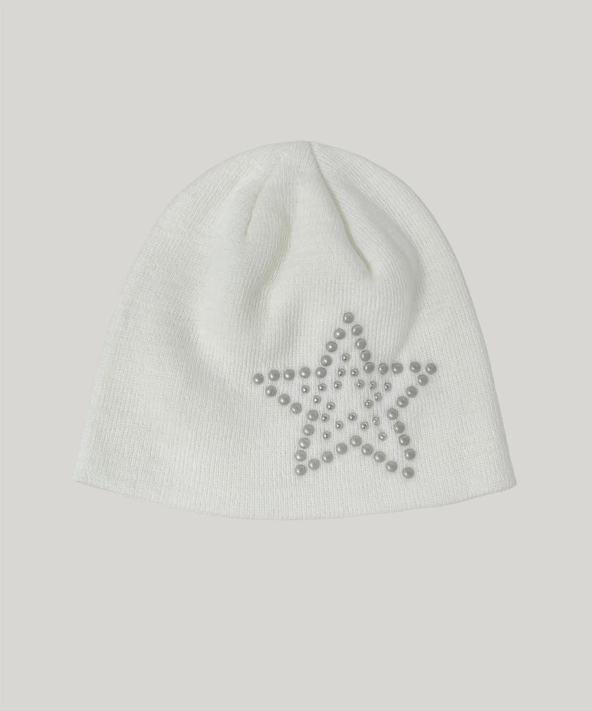 Maugeu Twink Studded Star Beanie Ivory