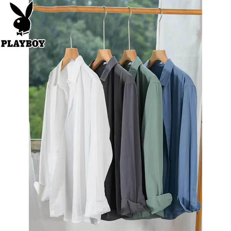 Playboy Men's Pure Cotton Long Sleeve Casual Shirt
