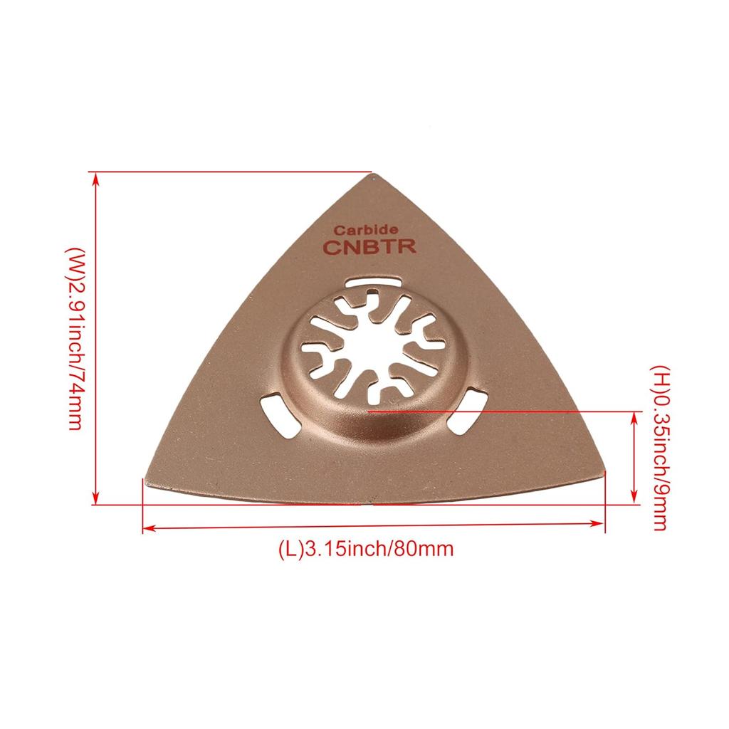 CNBTR Oscillating Multitool Triangle Carbide Rasp Saw Blades 80mm for Grinding Stone Set of 10
