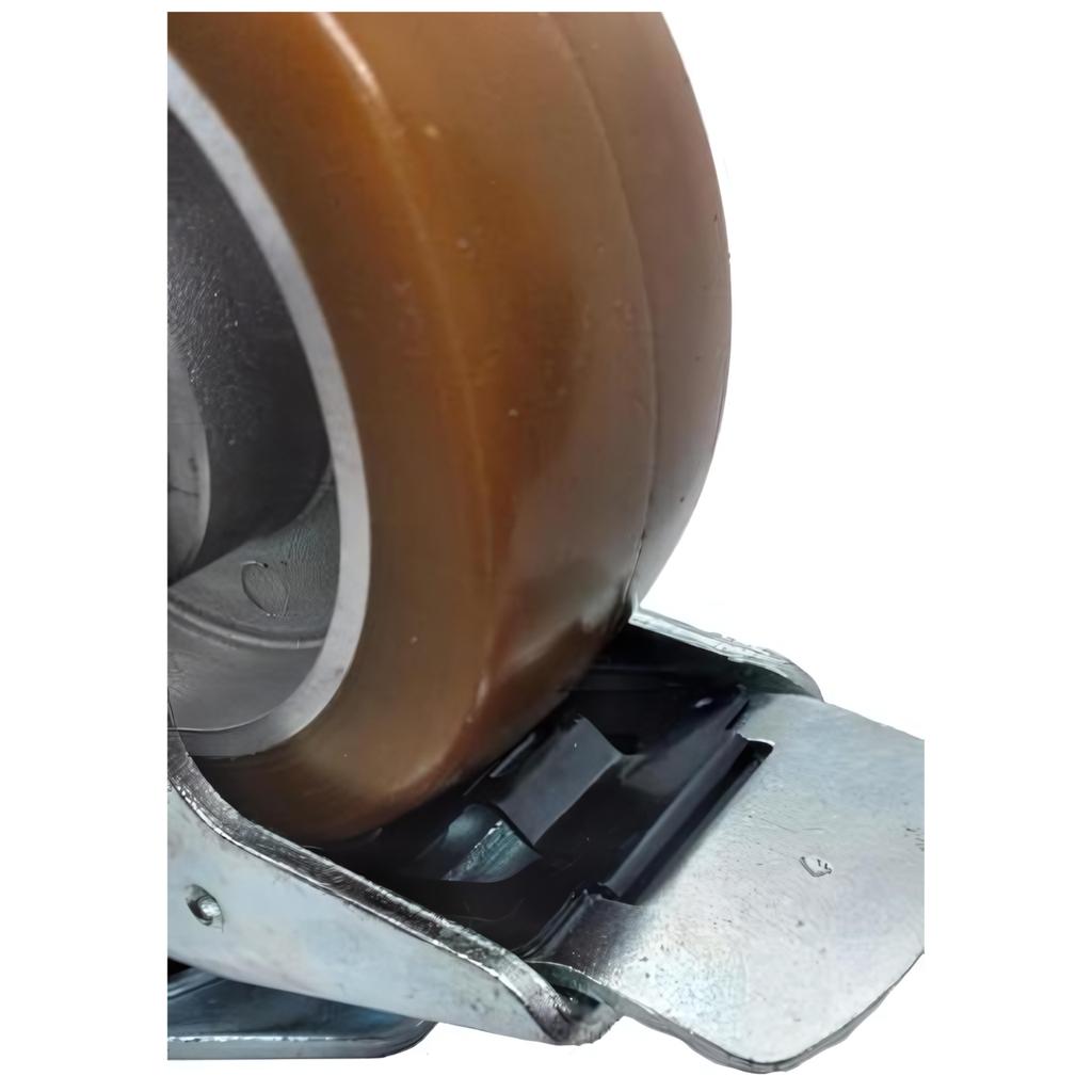 Swivel wheel with brake 125mm 300kg BTAU 1252 polyurethane