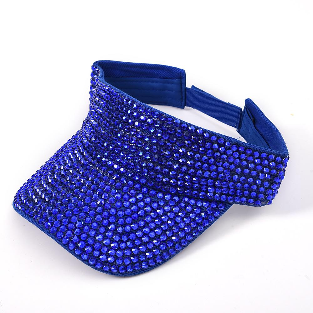 Flash Diamond Decorative Empty Top Hat, Women's Color Rhinestone Sun Hat, Outdoor Sunscreen Versatile Topless Cap Multi-color Optional