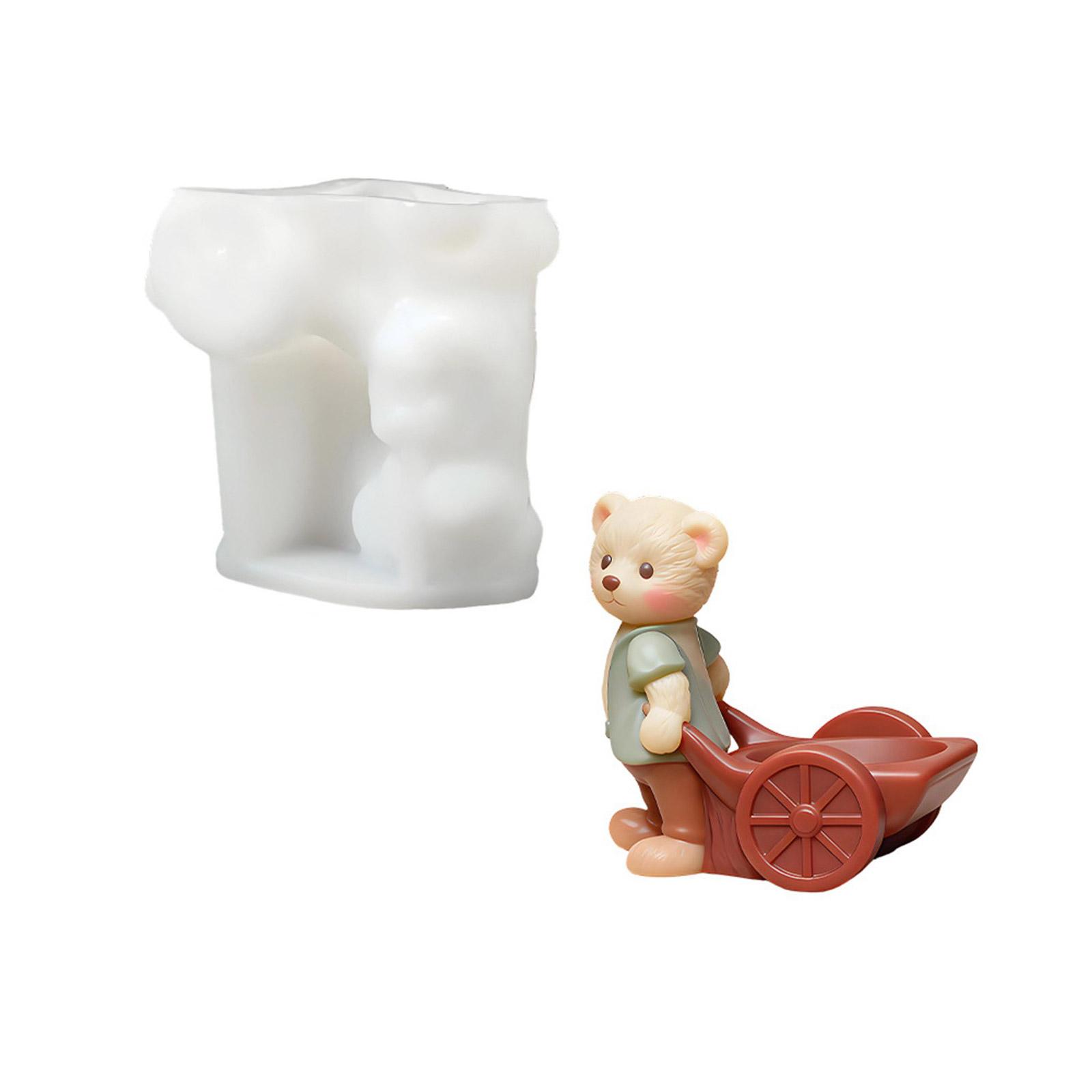 

Flexible Silicone Mold for Artistic Bear Themed Crafts Stylish Storage Jar Making Mould Candle Holder Epoxy Mould