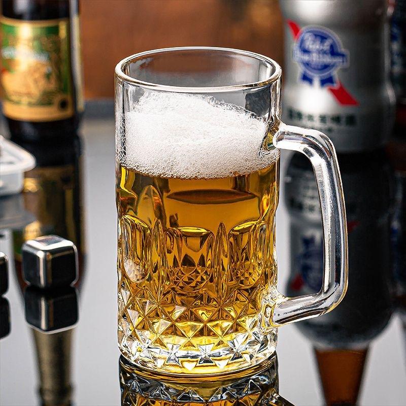 1pcs 600ml/1000ml New Light Luxury Beer Glass High End Draft Beer Cup Household Large Capacity Exquisite Glass Cup Wine Glasses