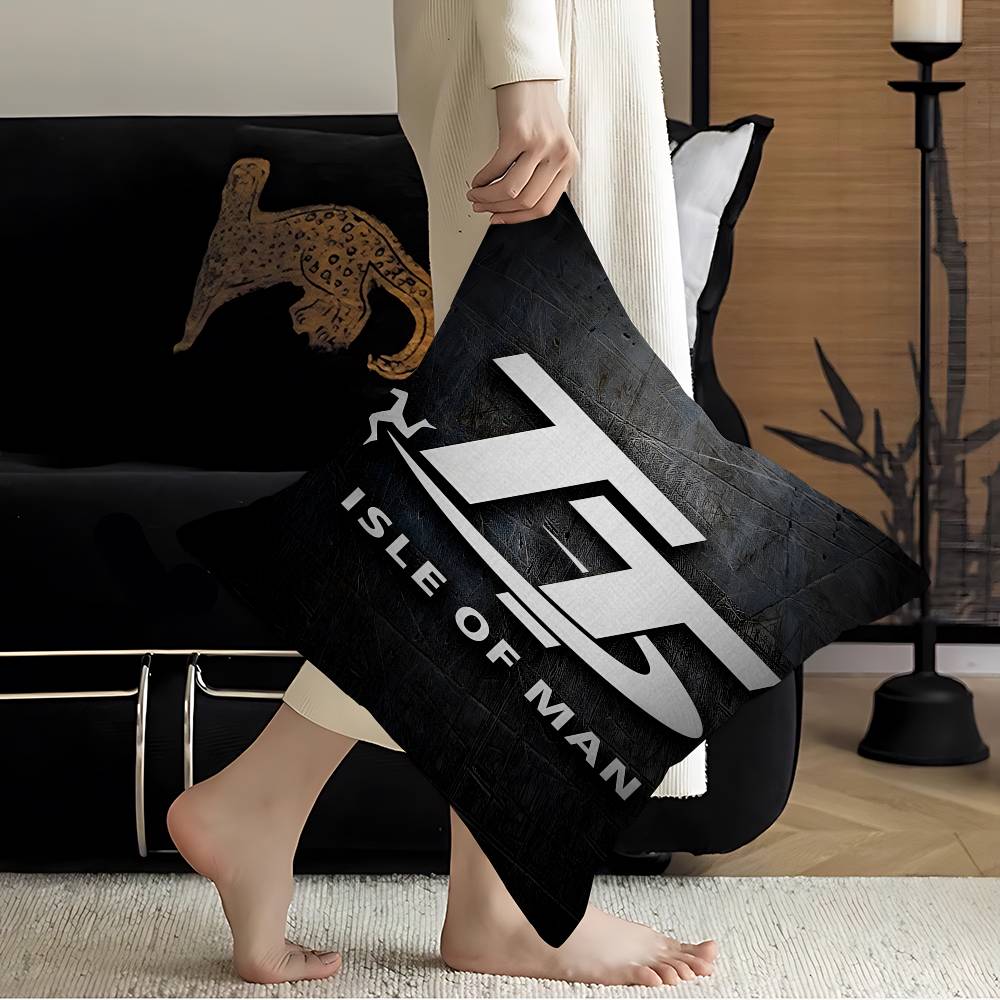 Motorcycle IIsle Of Man TT Cushion Cover Pillow Cover Decor Pillowcase Printed Cushion Case for Couch