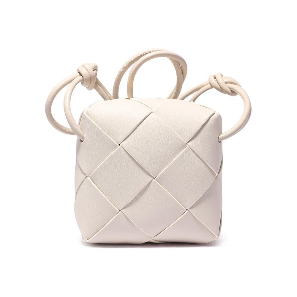 Spring/summer Small Fragrant Wind Diamond-check Crossbody Bag Autumn/winter Leather Bag Braided Box Bag Single Shoulder Bag