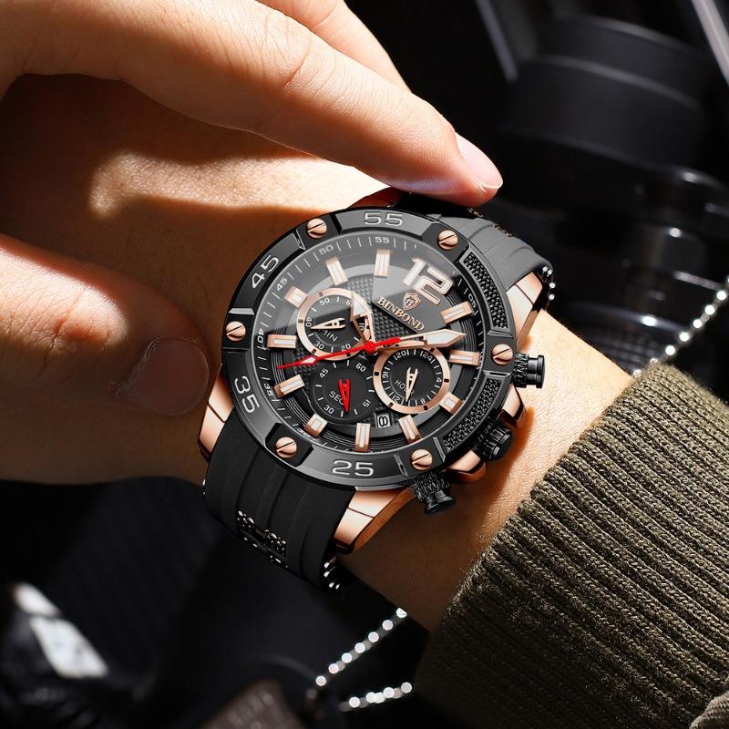 BINBOND Men's Watch Men's Luminous Men's Student Electronic Watch Mechanical Wind Sports Waterproof Quartz