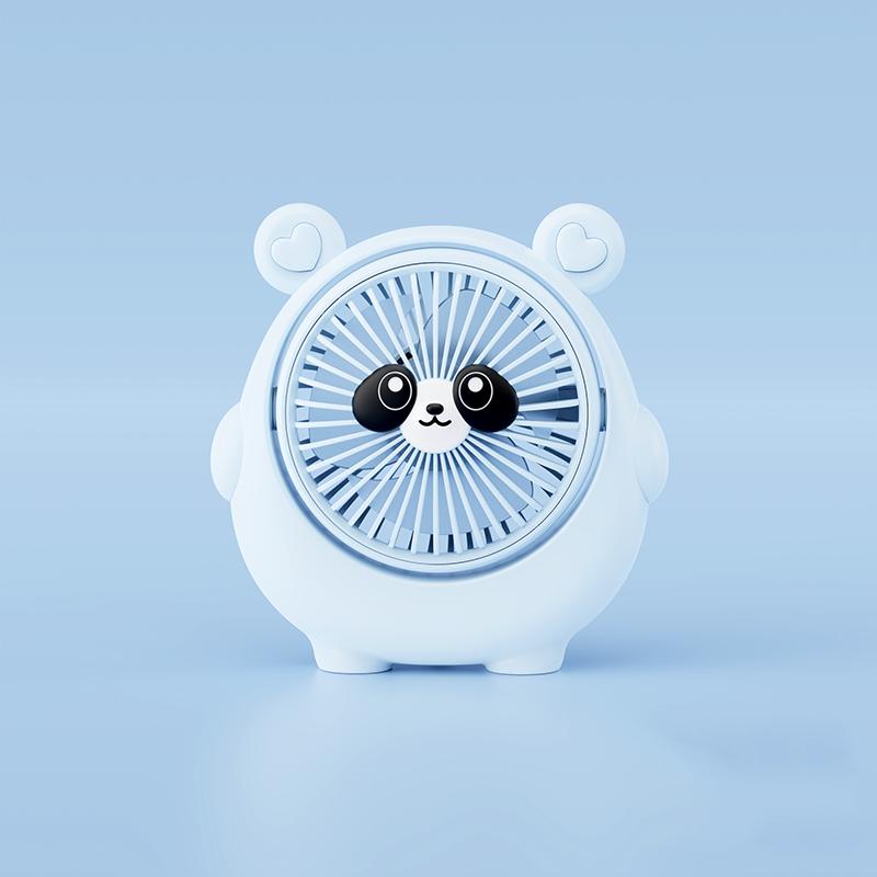 

YS-2526-Милый настольный вентилятор в виде панды, зарядка через USB, легкий, портативный, регулируемый угол наклона, три скорости обдува, длительное время работы от аккумулятора синий