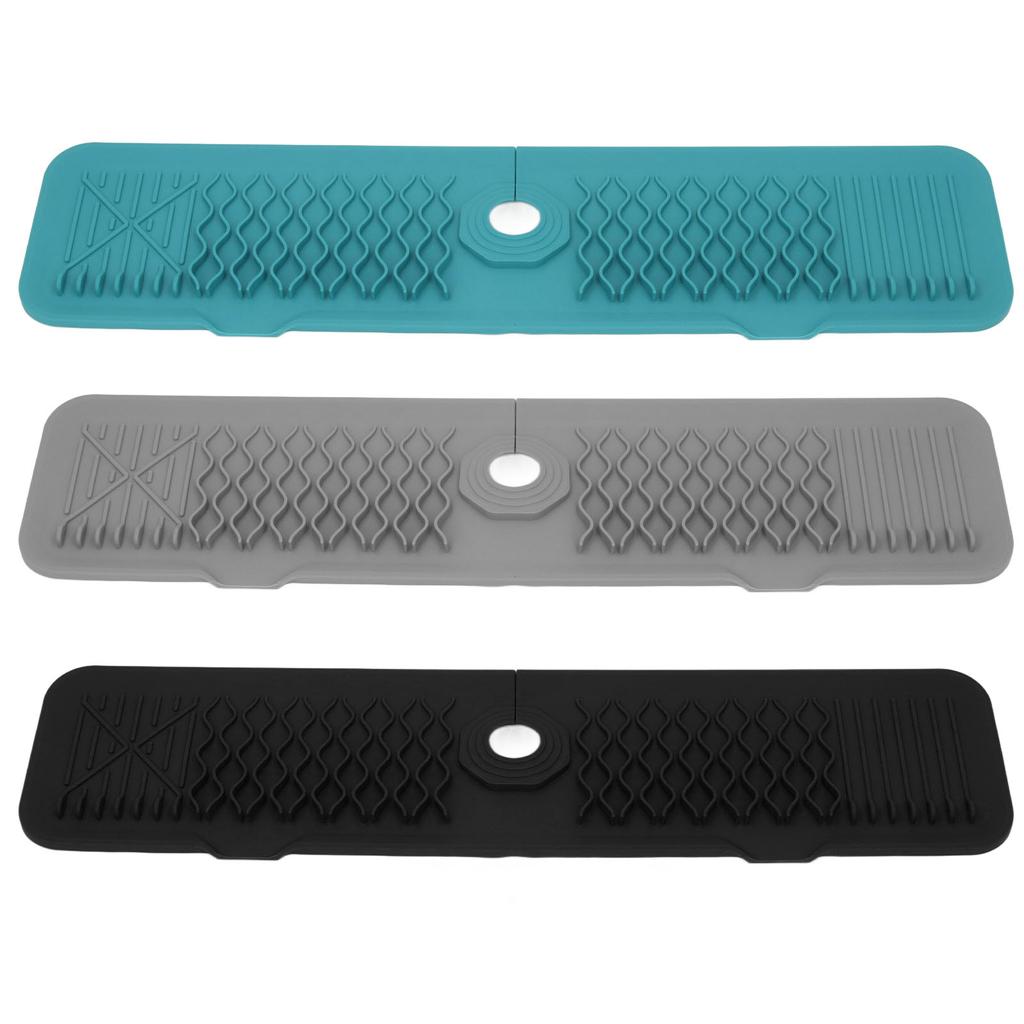 Kitchen Sink Splash Guard 24 Inch Silicone Faucet Mat Handle Drip Catcher for Dish Drying Soap Spong