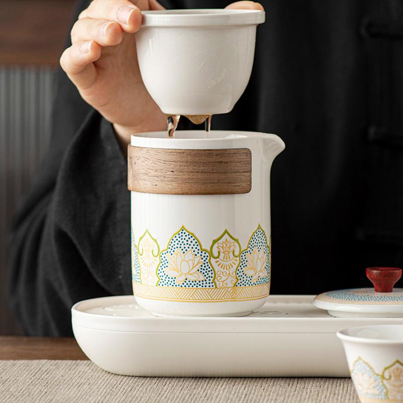 Portable Travel Kung Fu Tea Set Creative Ceramic Quick Tea Set Chinese Office Teapot And Cup Set Light Luxury Friend Gifts