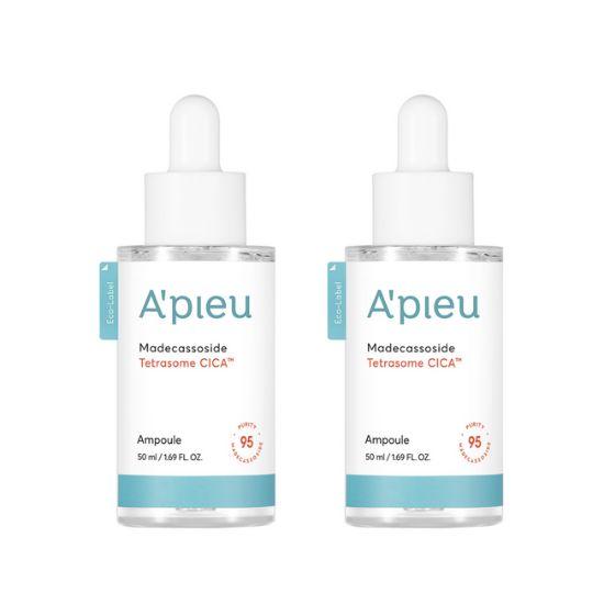 A’PIEU Madecassoside Tetrasome Cica Ampoule Intensive Soothing & Skin Barrier Repair Serum 50ml x2