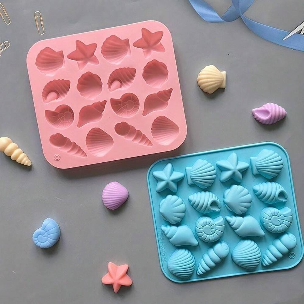 Starfish Shape 3D Shell Mold Conch Ice Cube Tray Baking Supplies Marine Animal Mold  Candy Making