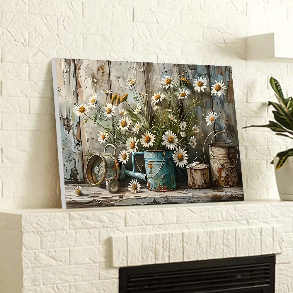 Floral Canvas Wall Art Painting with Frames for Living Room Bedroom Decor Pictures Housewarming Gift
