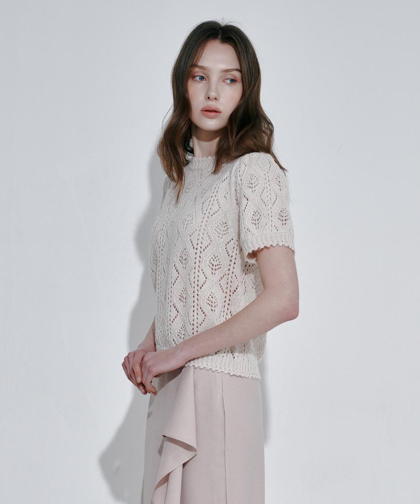 OCCUR Eyelet Knit Top