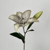 20inch Artificial Lily Flower Fake Real Touch Lily with 2 Heads Blooms 2 Buds for Home Office Decor Wedding Party Spring Table