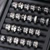 Men's Stainless Steel Gothic Ring Set - 5/10/20pcs Stackable Vintage Style (Random Designs)
