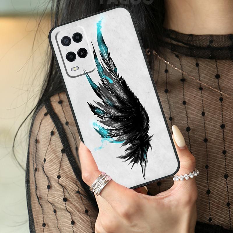 Fantasy Angel Girl Wings Case For Oppo A74 A94 A54 A80 A60 A40 A18 A38 A58 A78 A98 A96 A76 A16 A15 A17 A57 A77 A5 Pro