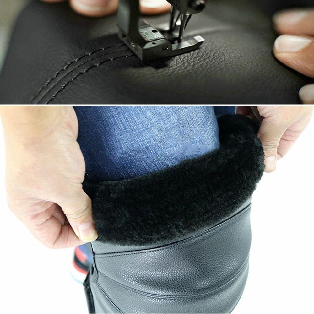 Coldproof PU Leather Adjustable Riding Knee Pads Protective Guard Warm Kneepad Motorcycle Kneepad