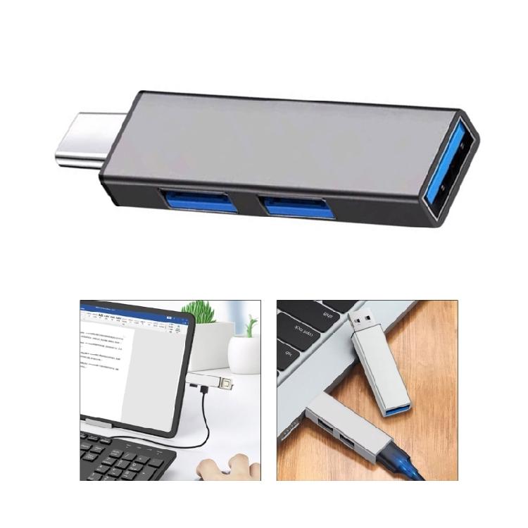 Efficiency USB C Hub 3Ports USB3.0 Hub for 5Gbps Data Transfer USB2.0 480Mbps
