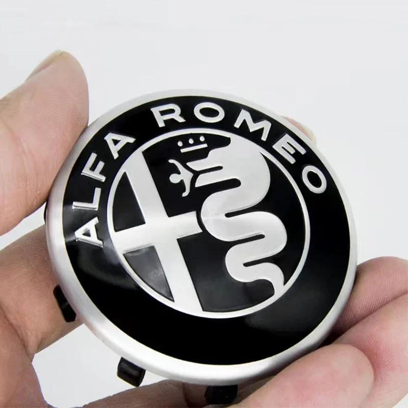 Autoaufkleber für Alfa Romeo, 4 Stück, Auto-Radnabenkappen, Abdeckung für Alfa Romeo Giulia Stelvio Giulietta 156 159 147 Mito Tonale