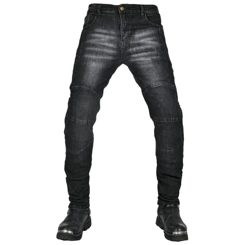 Mens Motorcycle Riding Jeans Anti-Slip Abrasion Resistant Protective Pants With Extended Knee Guards