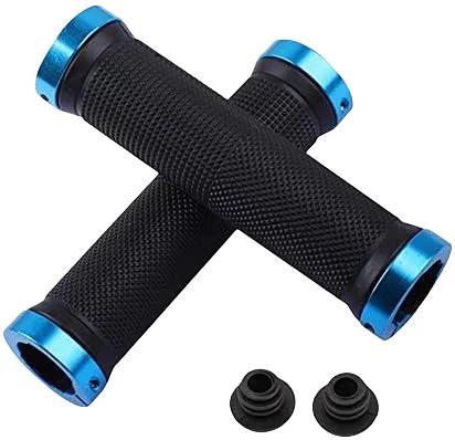 Bicycle Rubber Grips Alloy Lock Non-Slip Rubber Bicycle Handlebar Grips Double Aluminum Lock On Locking Bicycle Handlebar Grips