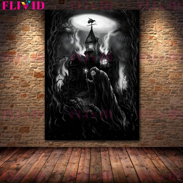 Dark Art Fantasy Magic Wall Art Oil Painting Horror Monster Surrealism Art Poster and Printing