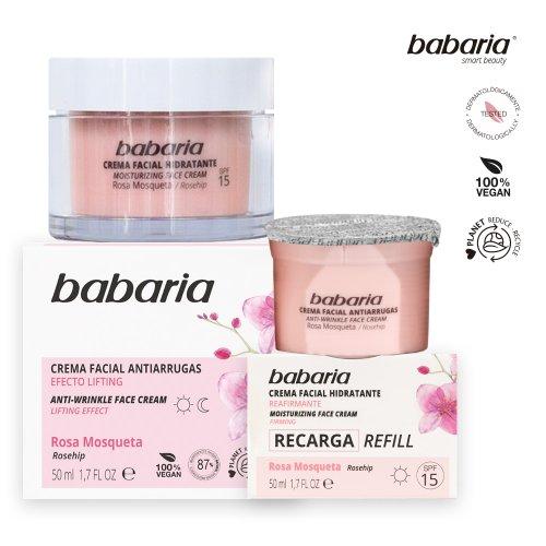 

[BABARIA] Подтягивающий крем для лица с маслом шиповника 50 мл + сменный блок 50 мл