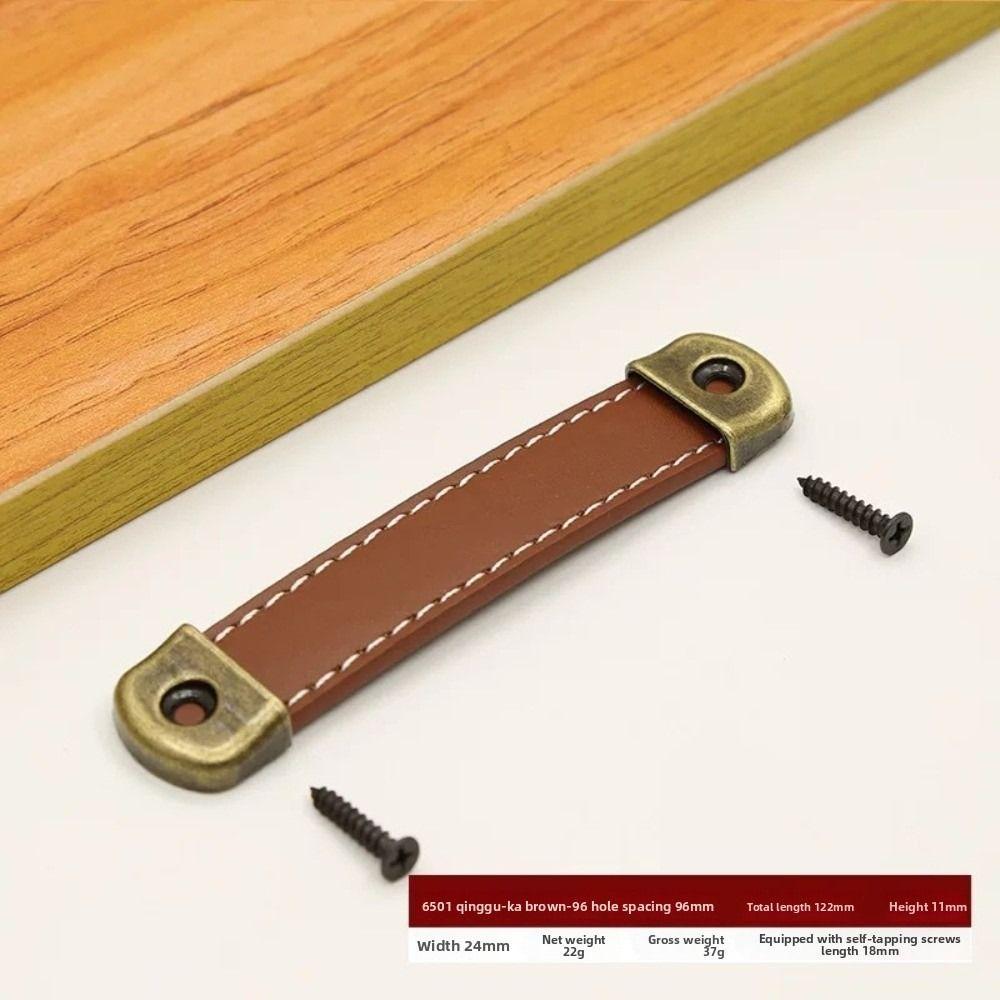 New Leather Furniture Handles Universal with Screws Wardrobe Drawer Door Pulls Hardware Door Handles