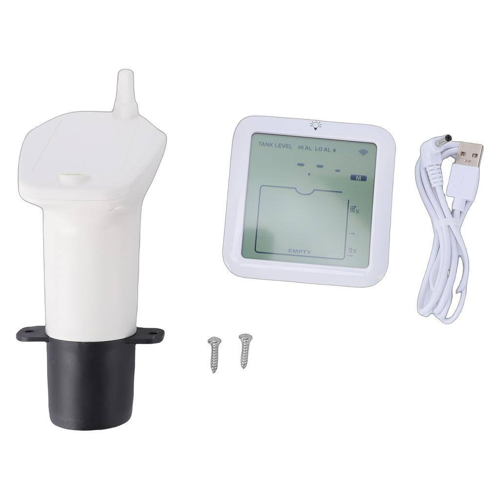 Smart Water Level Sensor Ultrasonic Meter for Flooding Leak Monitoring with High Low Alarm IP65 Waterproof for Home