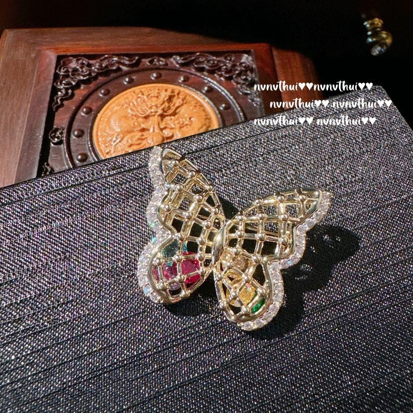 

Брошь-вишня с радужным абакусом из турмалина, Sotheby S, Позолоченное 18K золотом, Брошь-бабочка с клубникой и цирконом