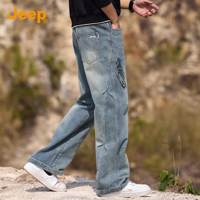 JEEP Men's Summer Loose Straight-Leg Jeans