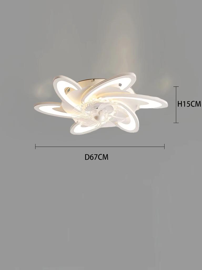 Led Low Noise Ceiling Fan Chandelier Living Dining Table Room Bedroom Kitchen Lights Black White Home Decoration Lamps Fixtures