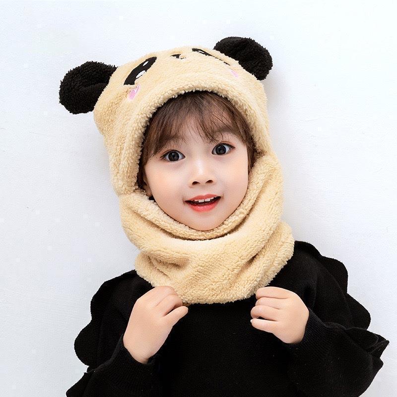 1-3PCS Fashionable Warm Cartoon Animal Winter Hat Set for Boy and Girl  Windproof Soft Hat Scar for Kids School Essential 1PC