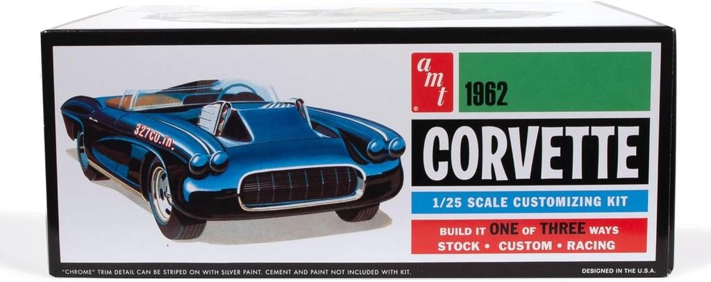 Platz AMT 1962 Chevrolet Corvette 3in1 Plastic Model AMT1318 1/25