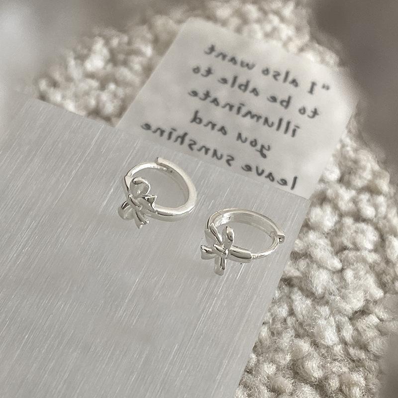 Bow Earrings for Women's New Style Versatile Student Fairy Temperament Earrings Trend