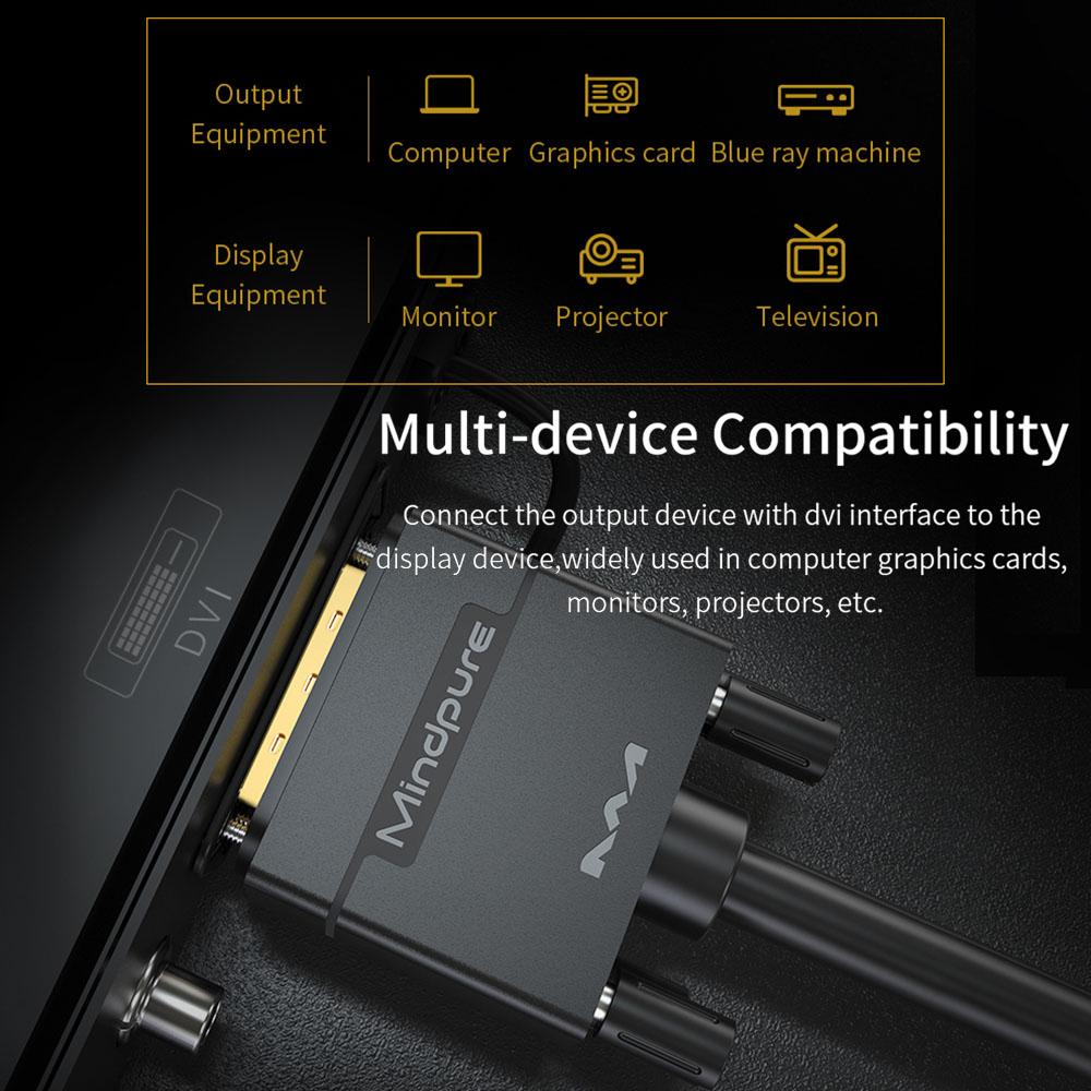 MINDPURE DV003 1.5m DVI Male To DVI Male Cable 24+1 DVI Digital 1080P HD Connection Cable