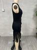 Retro Western Deep V Fringe Spaghetti Strap Slim Fit Dress