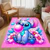 Pink Stitch Heart Background Disney Cartoon Theme Anti-Slip Rug - Polyester, Home Decor, Suitable for Bedrooms, Living Rooms, Doorways, and Studios