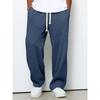 Heren Relaxed-Fit Gedrapeerde Effen Kleur Wijde Pijpen Sportbroek