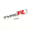 3D Metal Black Red Letters Type R Logo Car Front Grille Badge Emblem for Honda Accord Civic Type R Auto Accessories QV0